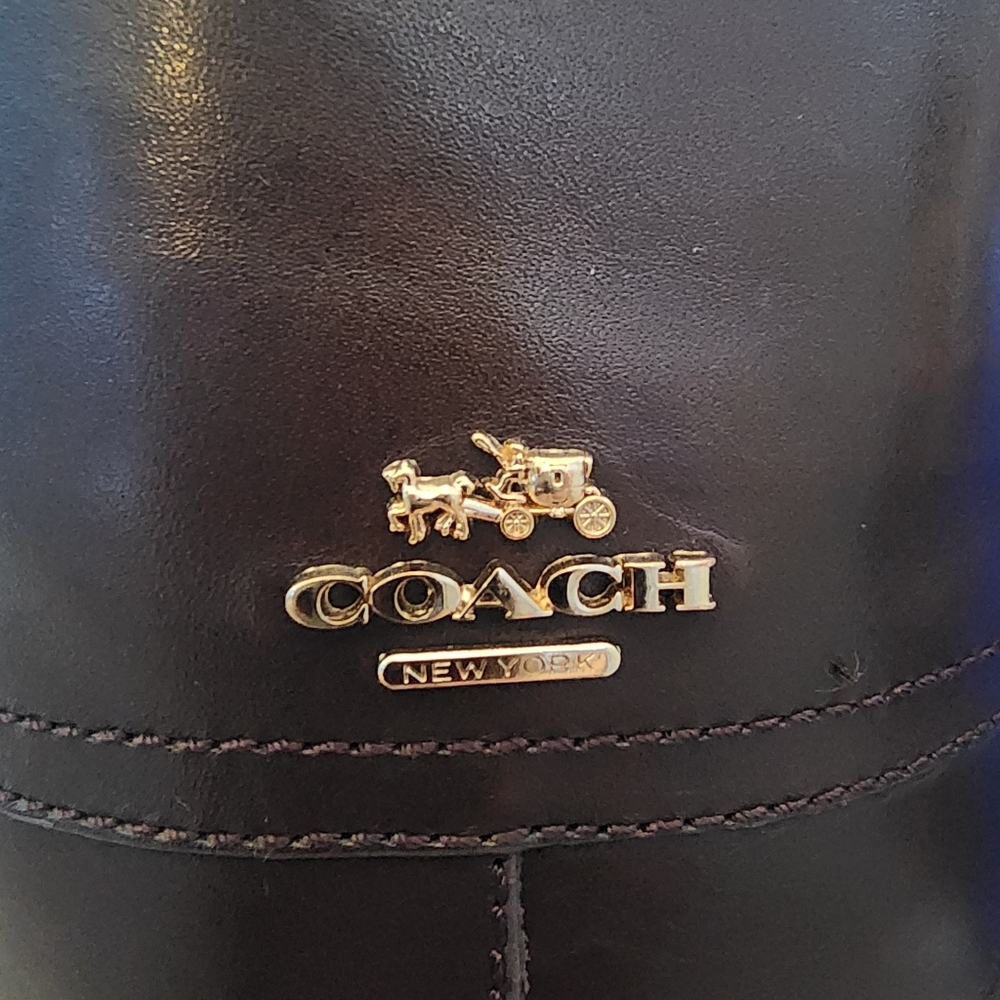 Coach Knee High Brown Leather Boots 7.5B - Picture 3 of 16